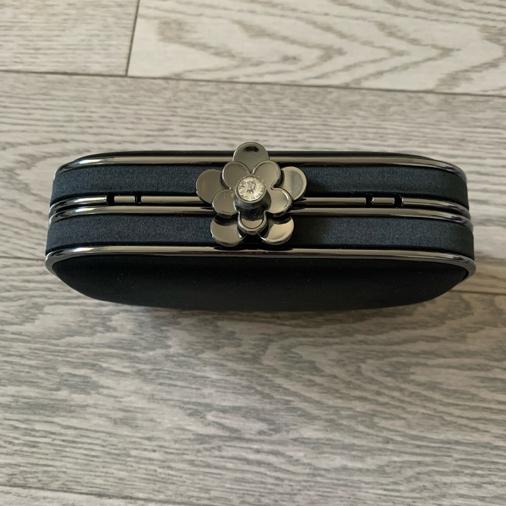 NWOT Kate Landry Black Floral Party Clutch Small Bag